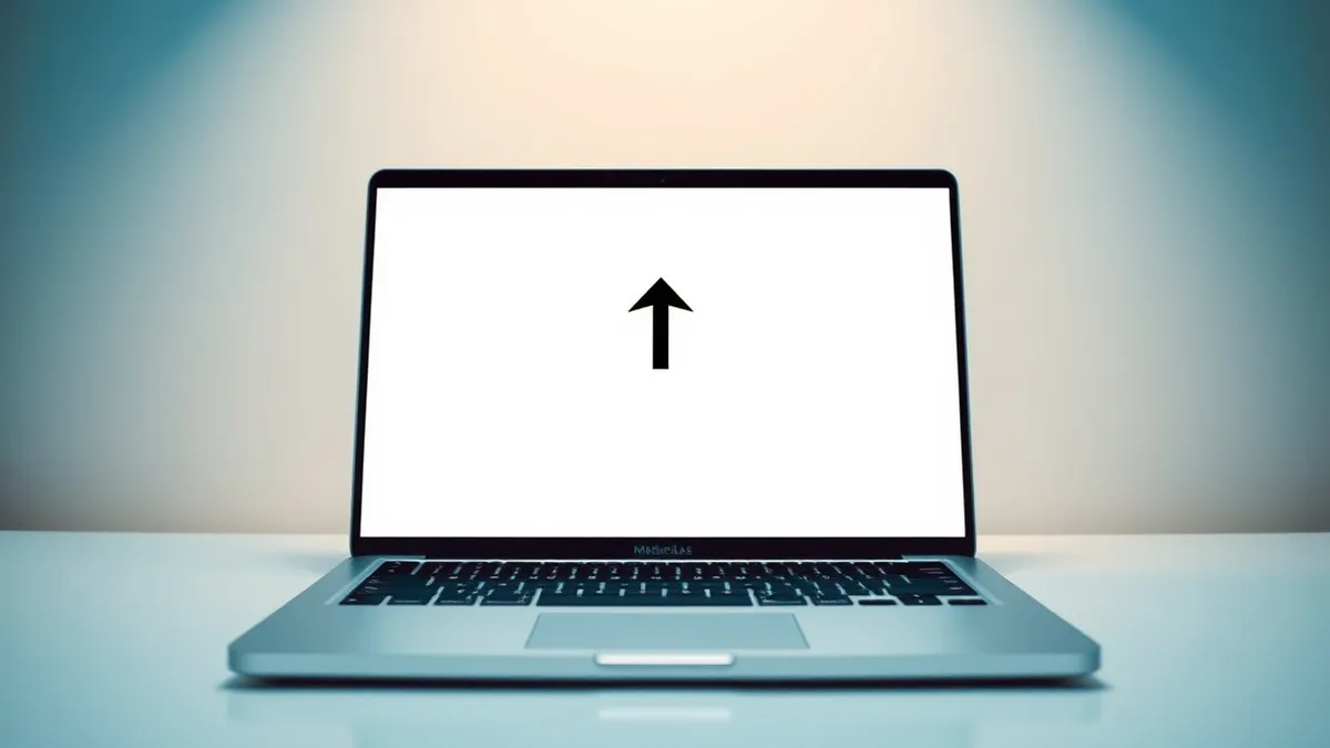Illustration: A sleek silver laptop sits on a clean white desk.