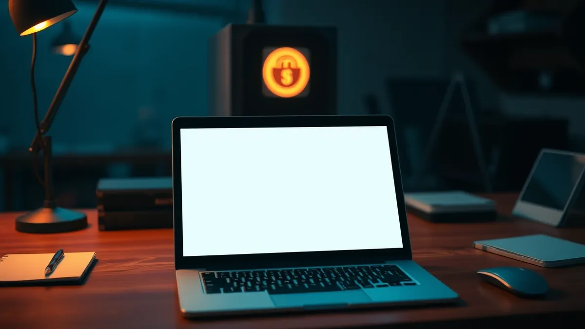Illustration: A blank white web form sits on a wooden desk, with a single red arrow pointing from an unchecked input field toward a glowing server icon in the background, illustrat