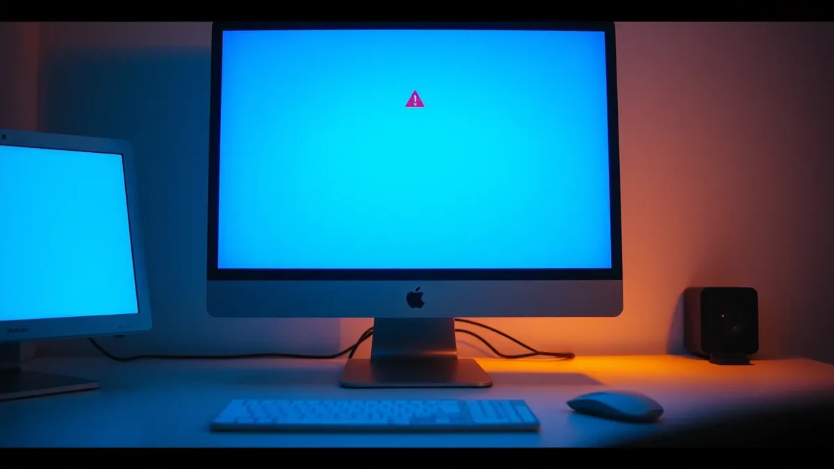 Illustration: A generic desktop computer sits on a clean white desk.