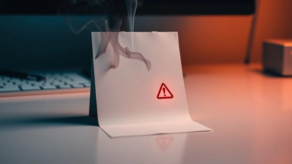 Illustration: A standard office document file icon sits on a clean desk surface.